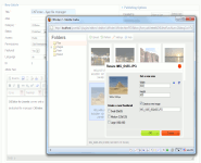 CKFinder allows you to resize images as well as copy/move/rename/delete all files.