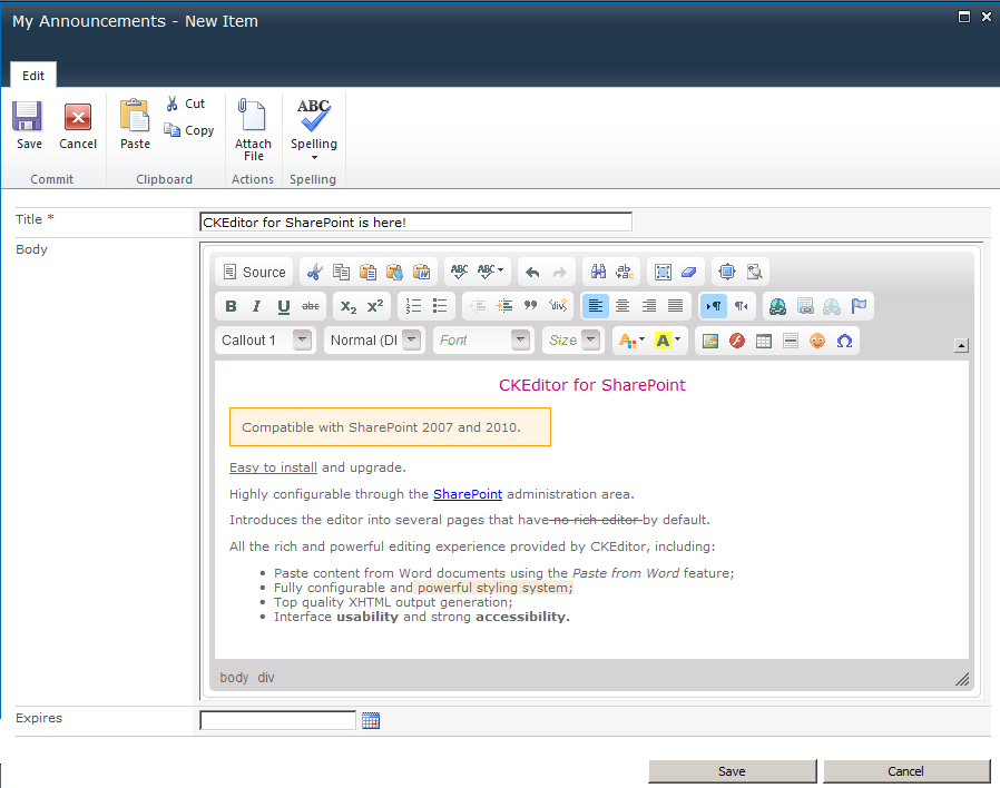 Ckeditor For Sharepoint The Ultimate Editing Solution